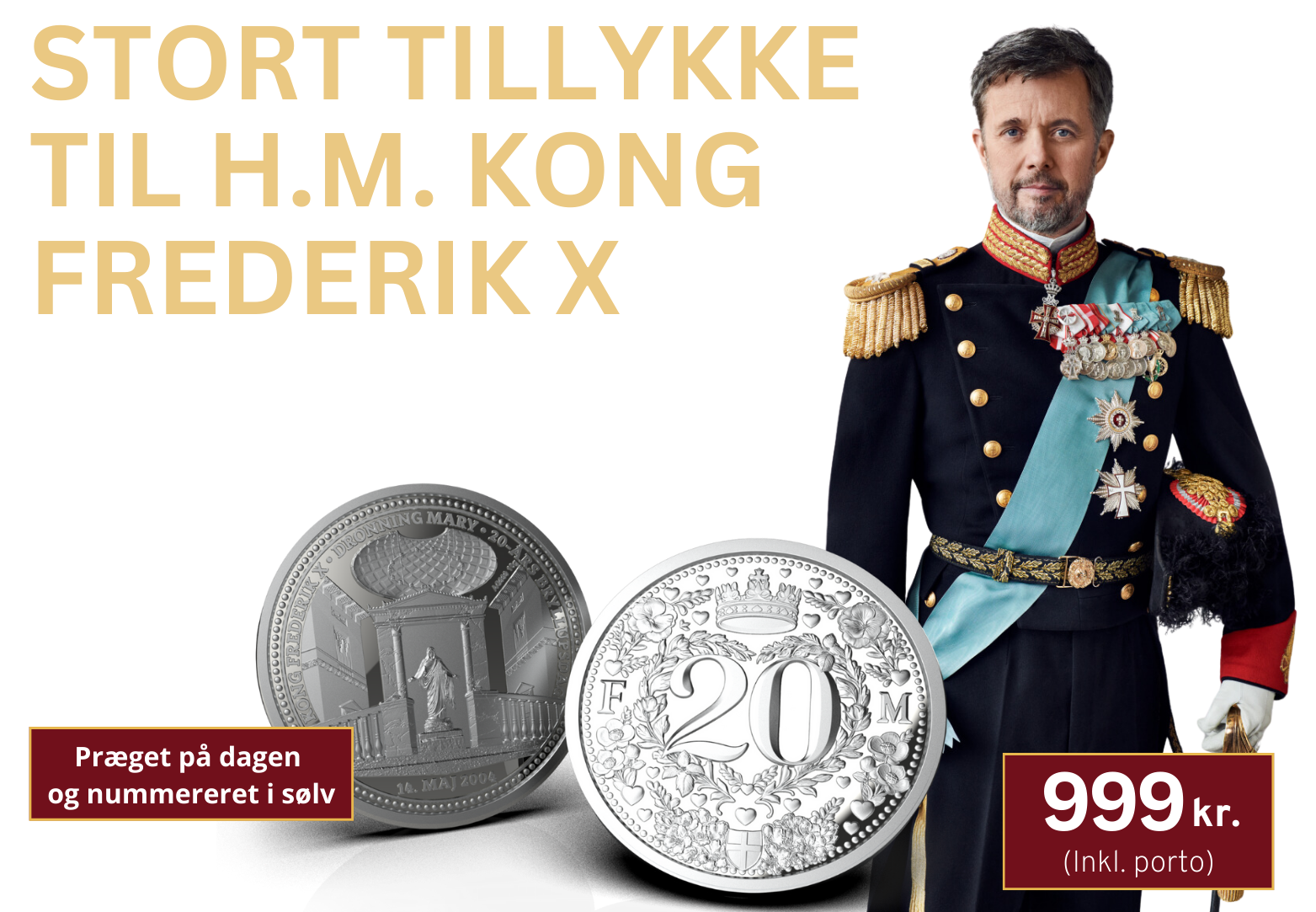 Eksklusiv bryllupsmedalje i 99,9% sølv