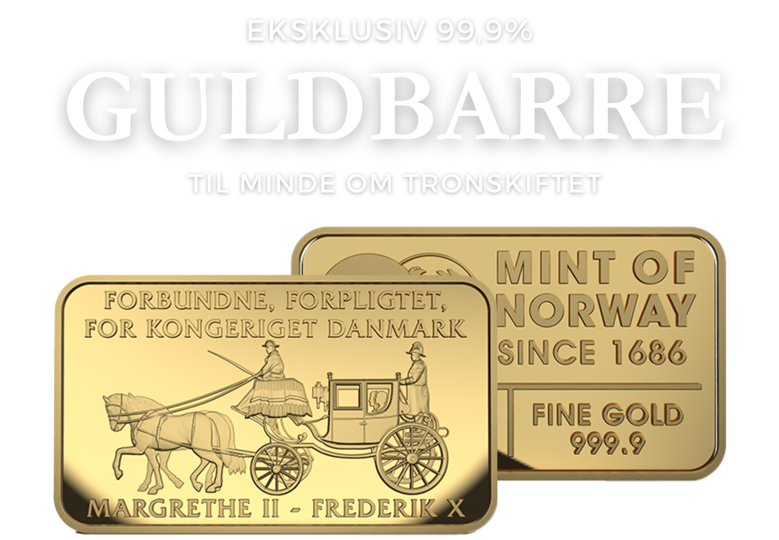 Eksklusiv 2,5 gram guldbarre til minde om tronskiftet