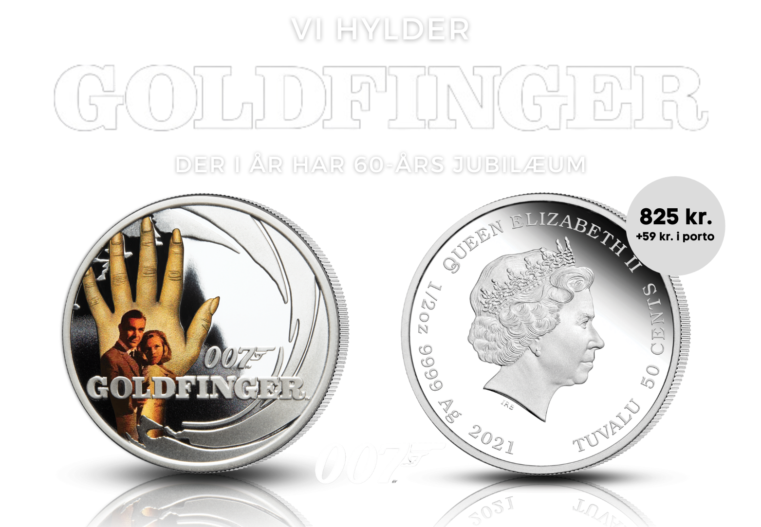 Officiel James Bond Goldfinger sølvmønt i 99,9% sølv