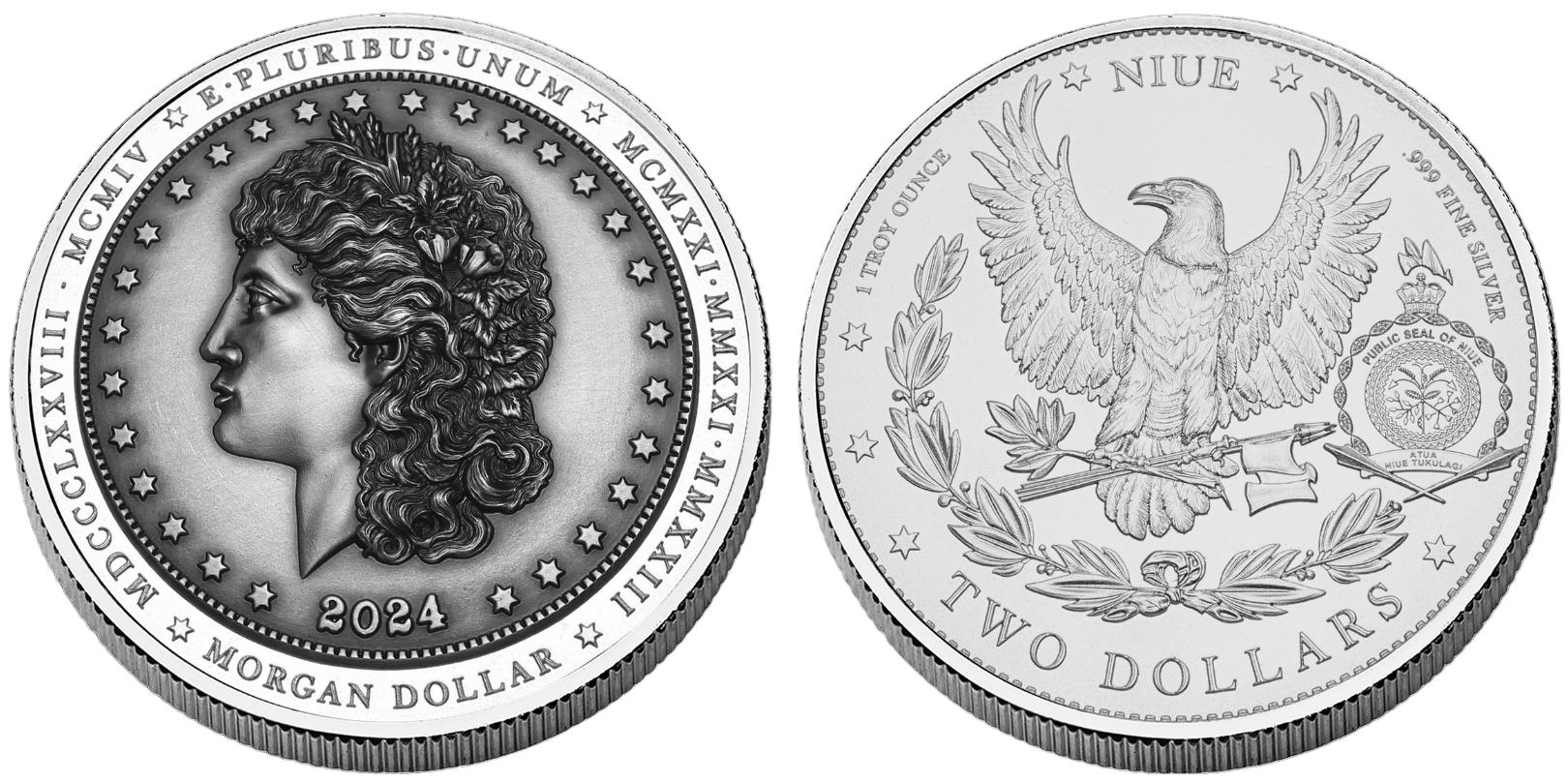 "Morgan Dollar" 1 oz præget i 99,9% sølv UHR 2024 