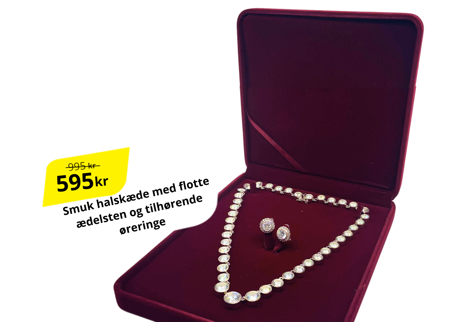 Smykkesæt med store zirconia sten