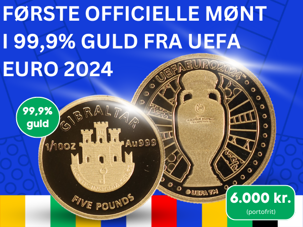 Første officielle mønt i 99,9% guld fra UEFA EURO 2024